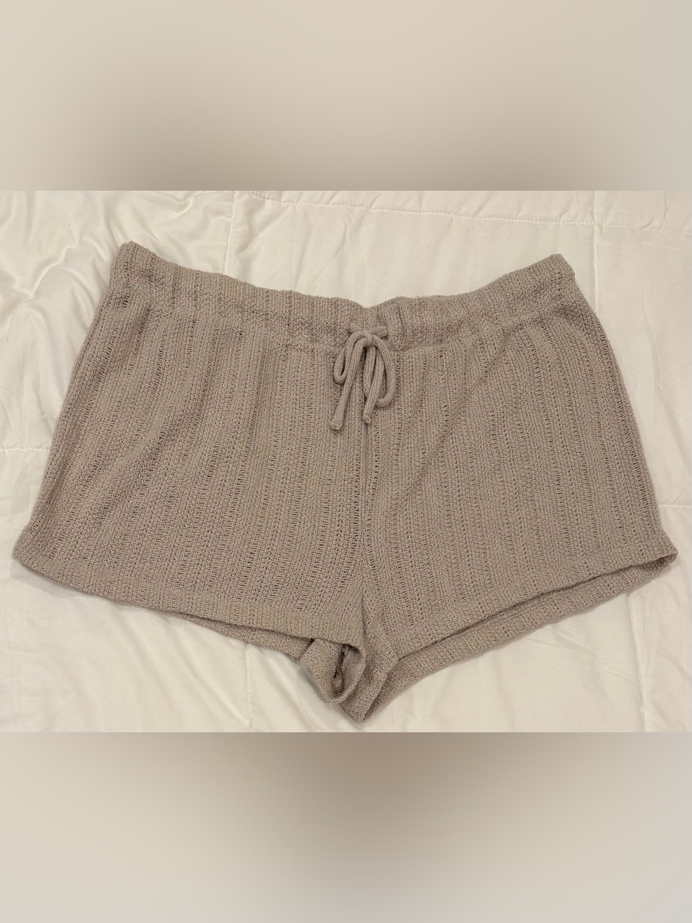 H&M Cozy Ribbed Knit Drawstring Lounge Shorts XL